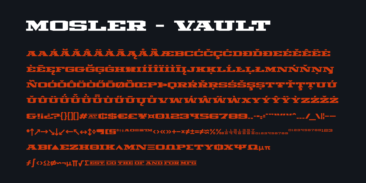 Przykład czcionki Mosler Vault